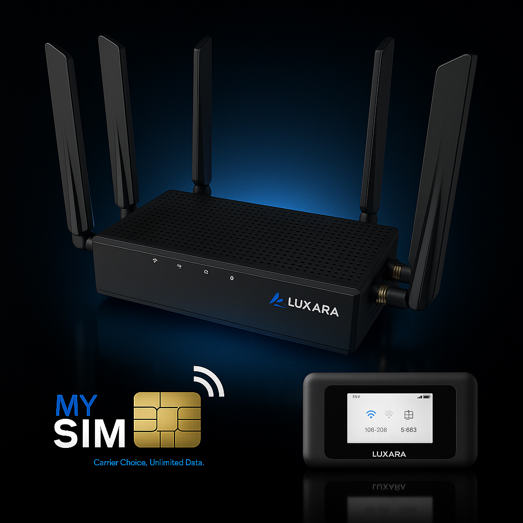 LUXARA MySIM multi-carrier, Lead The Next Wave, Dragon Router, Freedom Hotspot, LUXARA Global